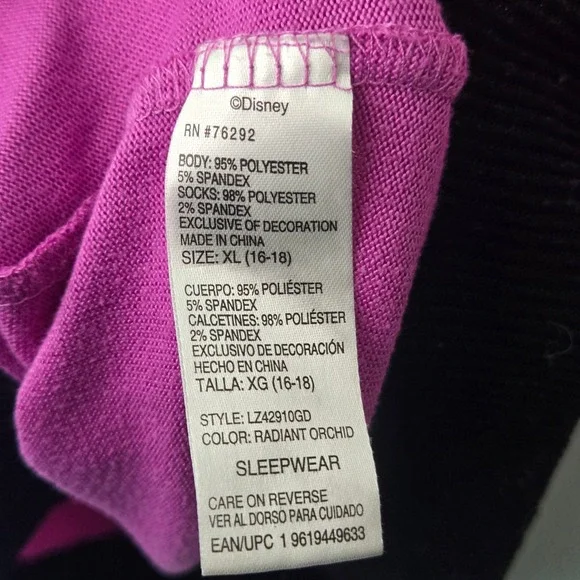 Disney Nightmare Before Christmas Sally Scream Queen Sleep Shirt Purple XL 16-18 - Picture 8 of 8